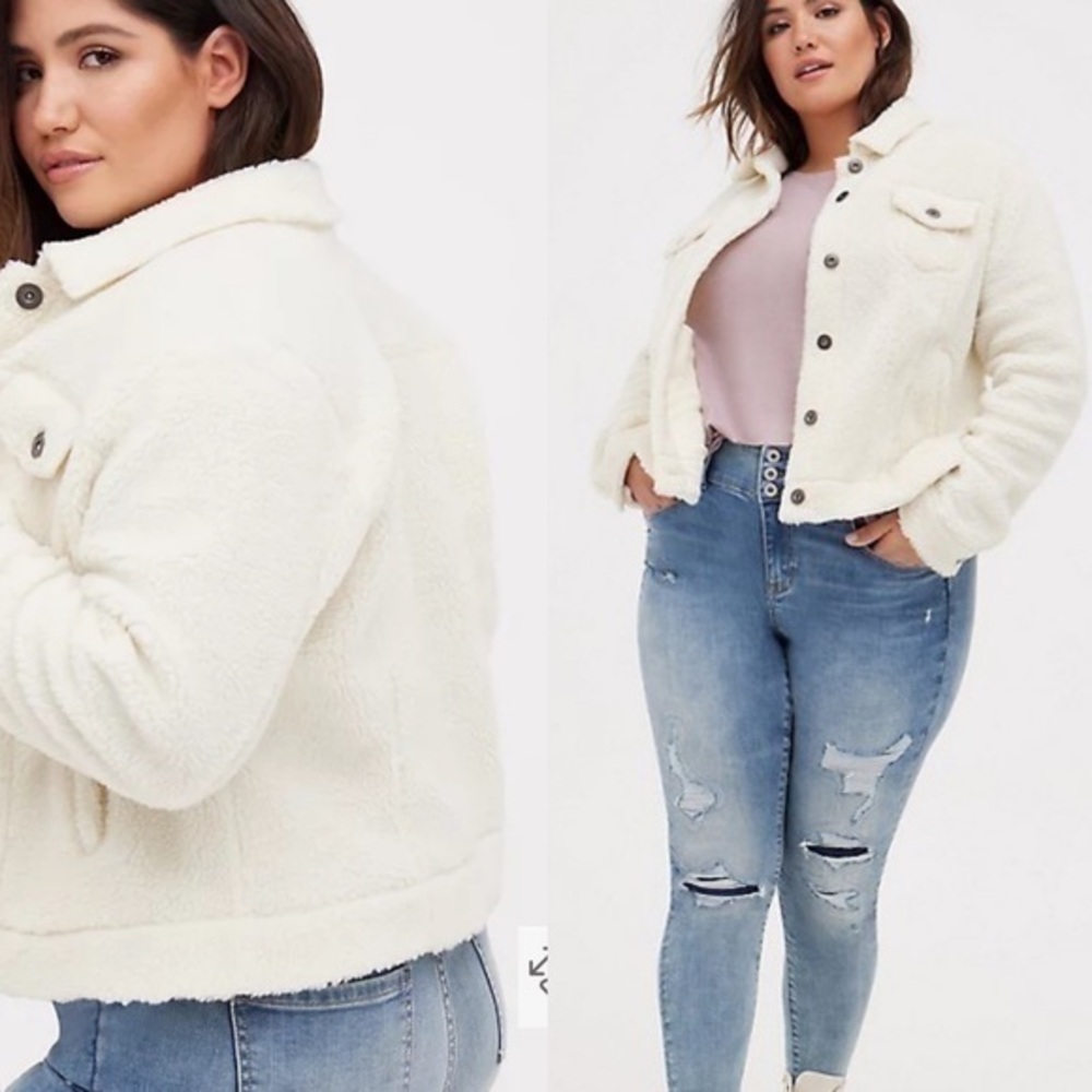Torrid Shearling Trucker Jacket Size 3
